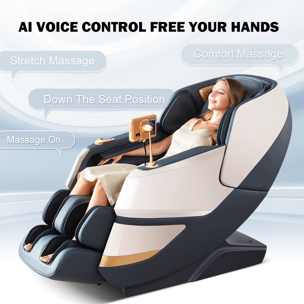 MassaMAX 4D Massage Chair, Electric Extendable Footrest, Zero Gravity, With Touch Screen, Quick Access Buttons