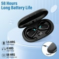 Open Ear Earbuds, Bluetooth 5.4 Wireless Earbuds, HD Stereo Bass over Ear Earphones with Earhooks, 58Hrs Playtime & LED Digital Display, IP7 Waterproof for Fitness, Cycling, Running