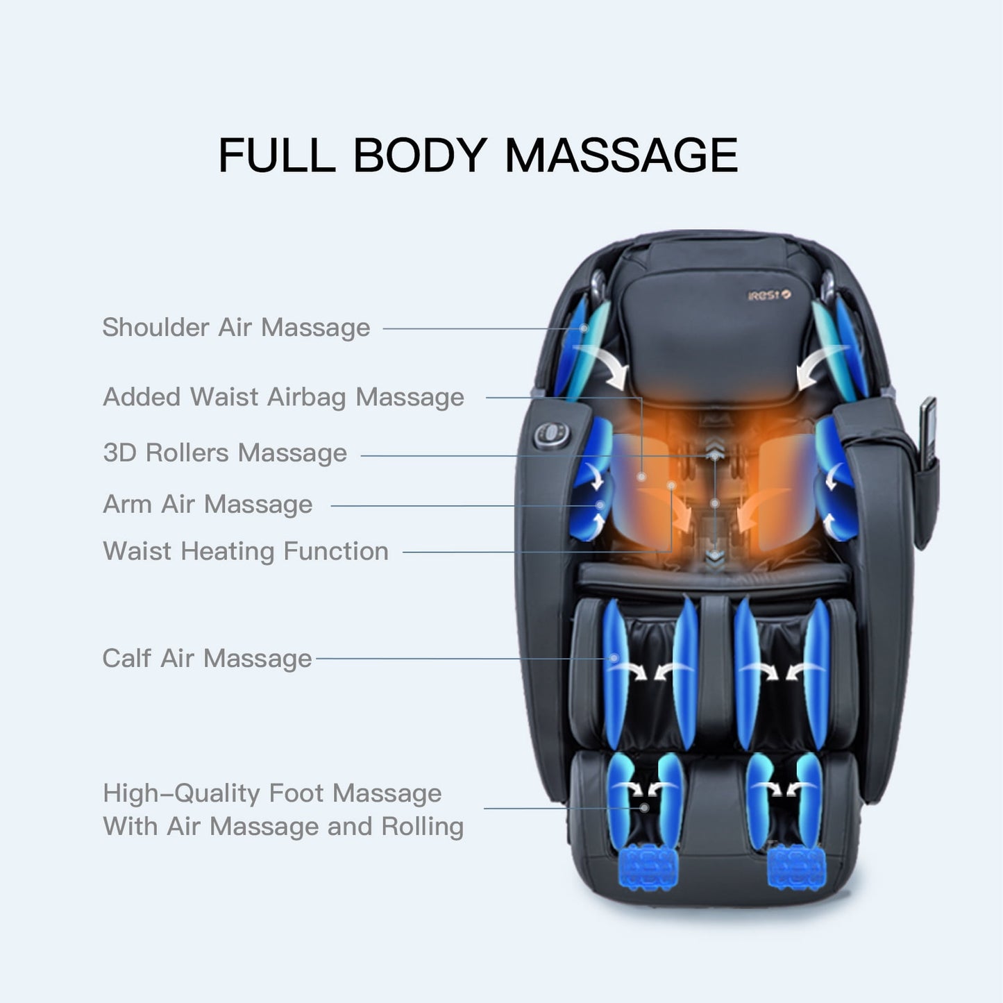 MassaMAX Full Body Massage Chair,Shiatsu Recliner with Zero Gravity,Bluetooth, Heat Therapy, Black