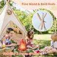 KOPPOP Kids Teepee Play Tent - Natural Cotton Canvas Foldable Indoor/Outdoor Playhouse for Toddlers Ages 2-6 (White, Boys & Girls).