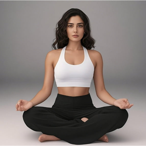 WQD Yoga Pants for Women High Waisted Wide Leg Crossover Loose Fit Lounge Pants with Pockets for Workout Casual Wear and Lounge