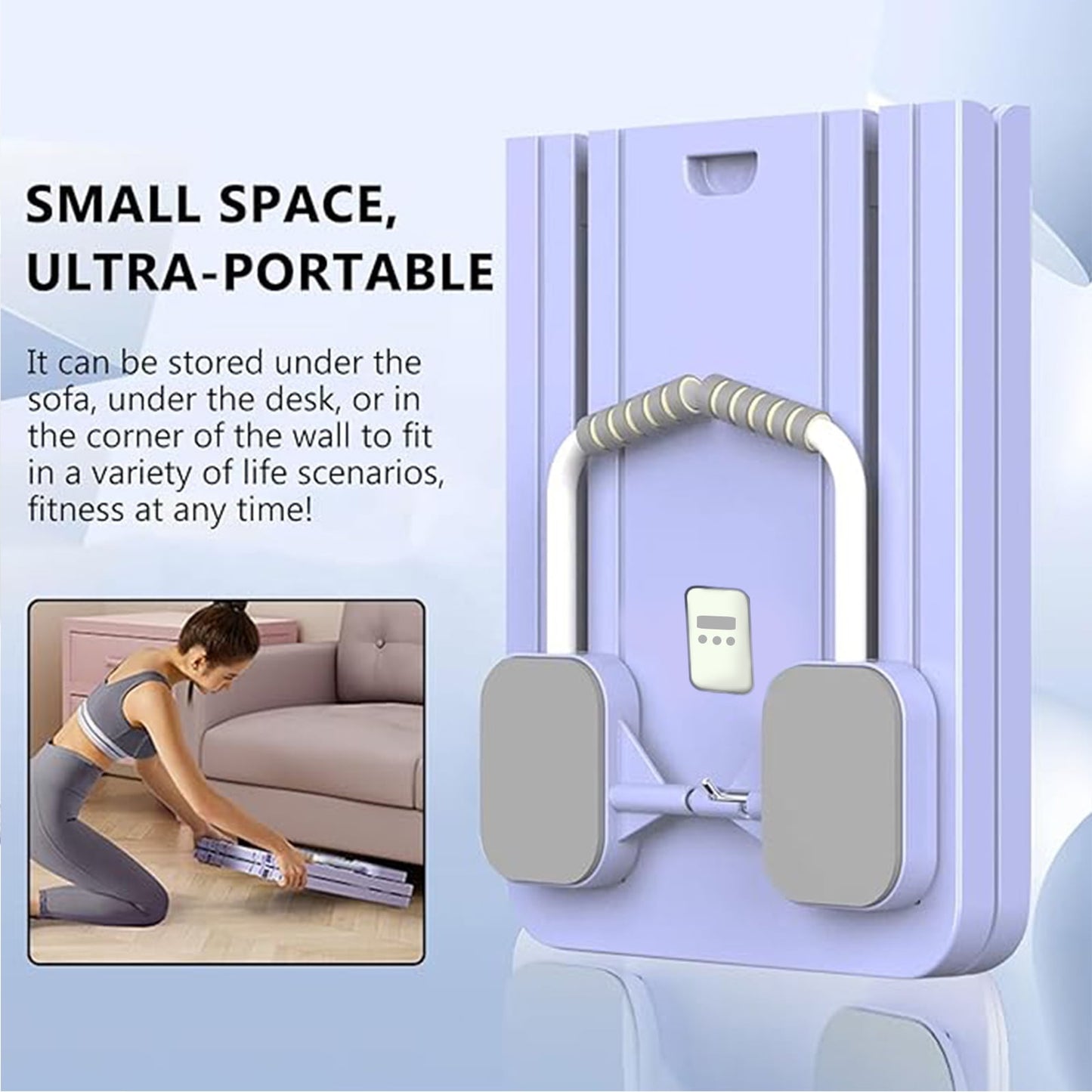 Multi-Functional Pilates Board - Pilates Reformer Set, Multi-Purpose Foldable Pilates Reformer Board for Home, 5 in 1 Pilates Sliding Board (Purple)