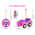 FRESHE Cartoon Remote Control Car, Rc Car with LED Lights & Music, Cars Toys for Ages 2-4,(Pink)