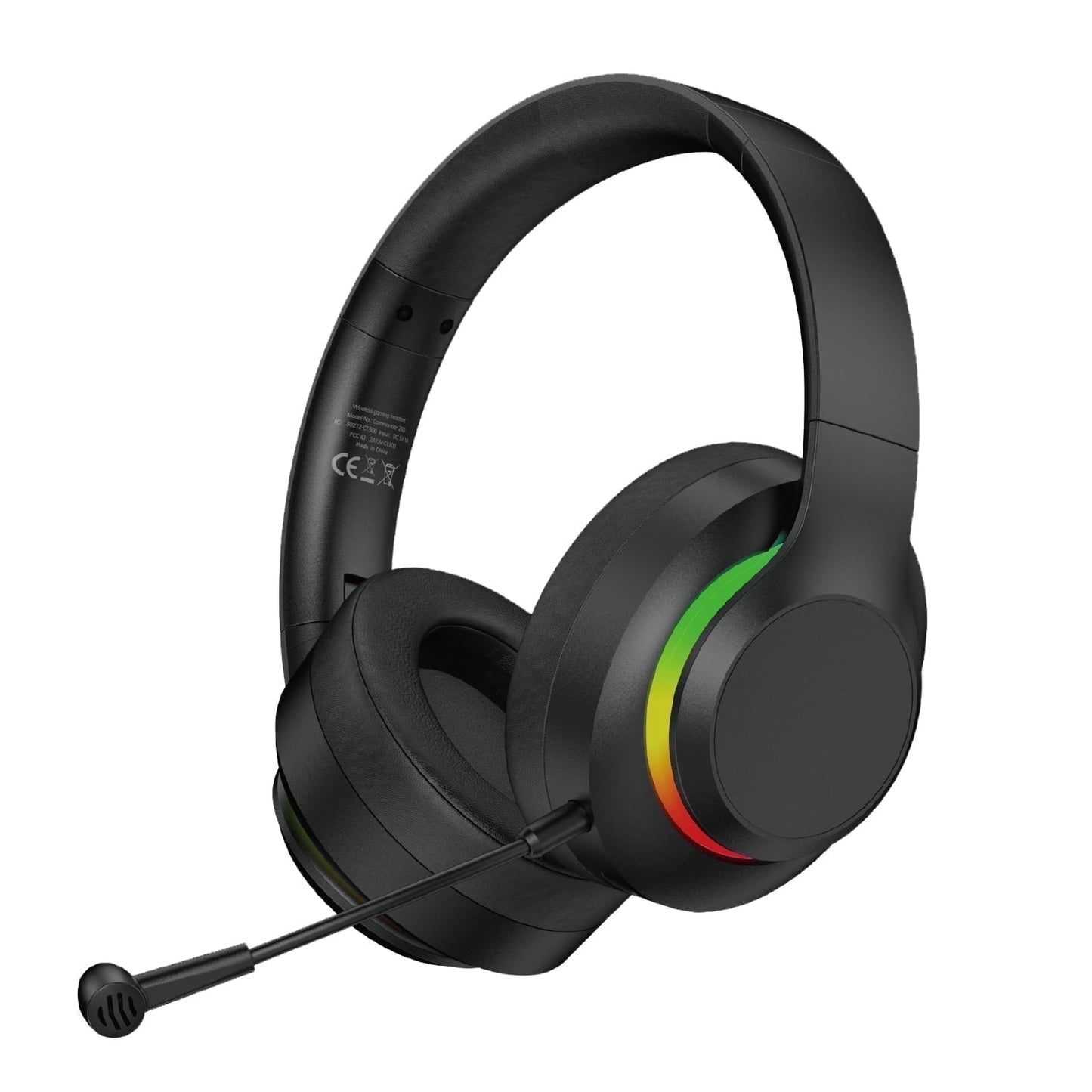 2.4GHz Gaming Headset for PC, PS5/PS4, Mac, Switch, Bluetooth 5.4 Gaming Headphones with Detachable Noise Canceling Mic, Black