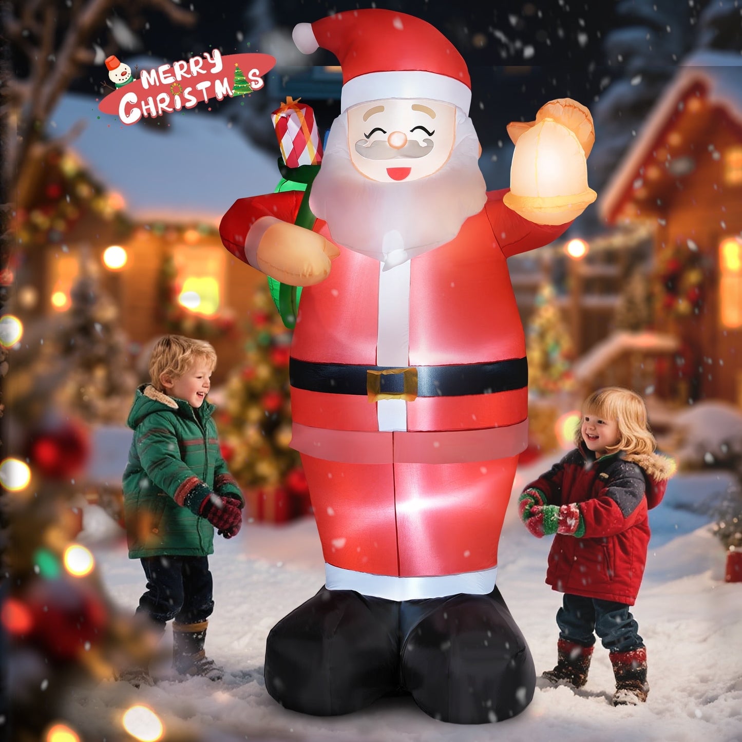 8.2 ft Christmas Inflatable Santa Claus Outdoor Decoration for Yard,5 Led Lights, for Gardens, Patios, Lawns, and Indoor Holiday Parties, Ip44 Weatherproof