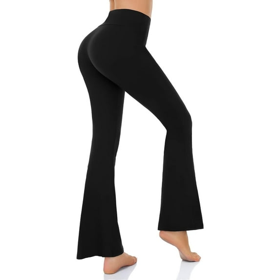 SOMER Women's Leggings Yoga Pants V Crossover High Waisted Flare Leggings Casual Bootleg Workout Pants L