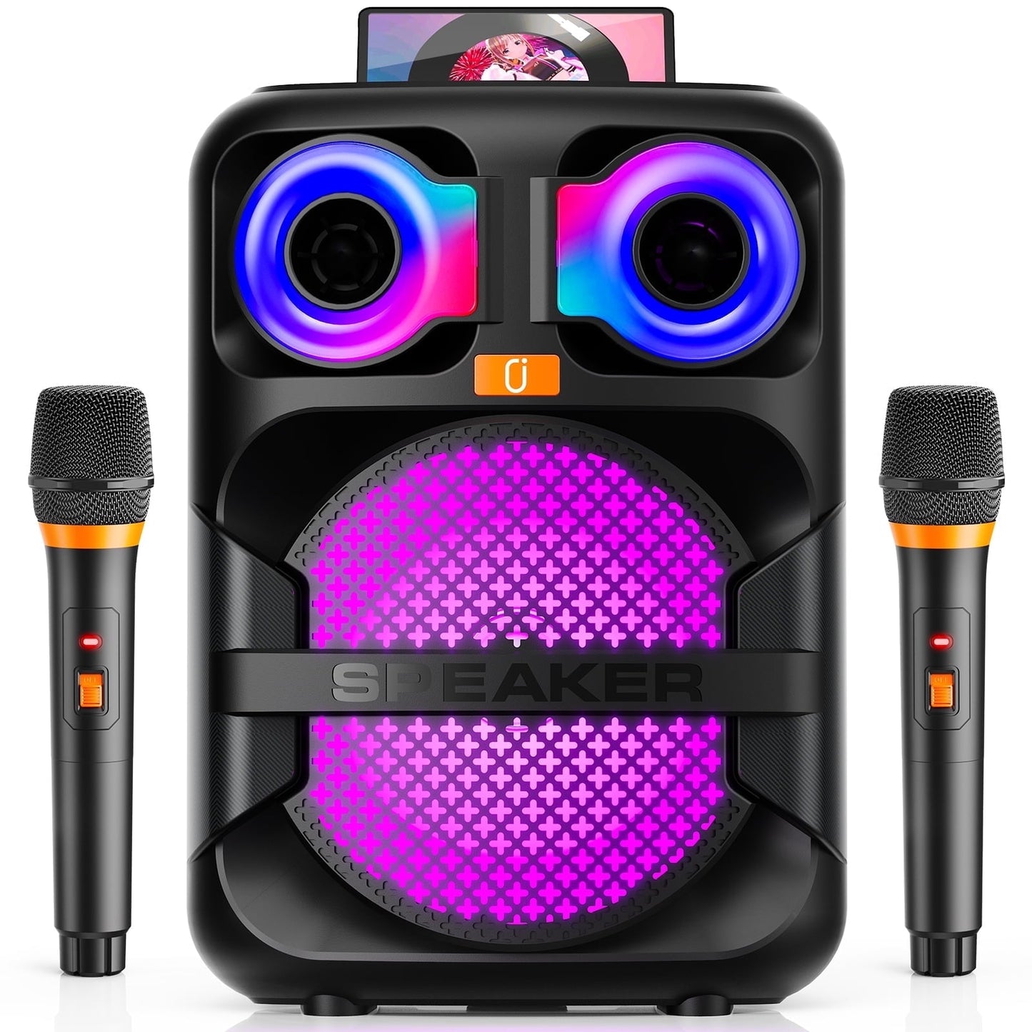 JYX Karaoke Machine with 2 Microphone, Home KaraokeSystem with Party Light, T28-T