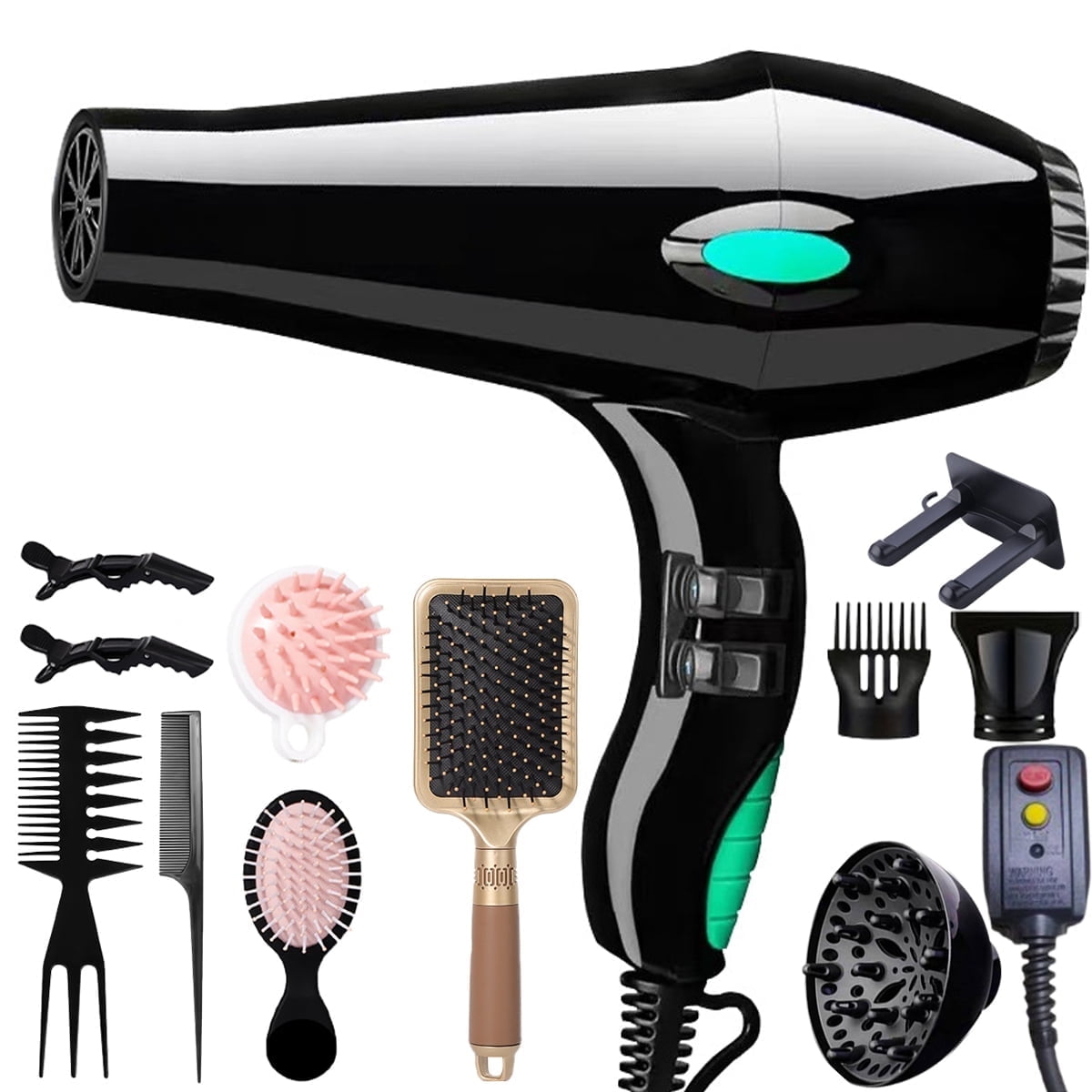 Morfone Hair Dryer, Professional Negative Ionic Thermo-Control Blow Dryer with Hair Diffuser & Nozzle