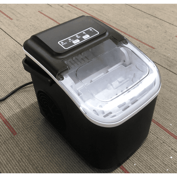 Simzlife Ice Maker Countertop, 9 Cubes Ready in 6 Mins, 26lbs in 24Hrs, Self-Cleaning Ice Machine with Ice Scoop and Basket, 2 Sizes of Bullet Ice for Home Kitchen Office Bar Party