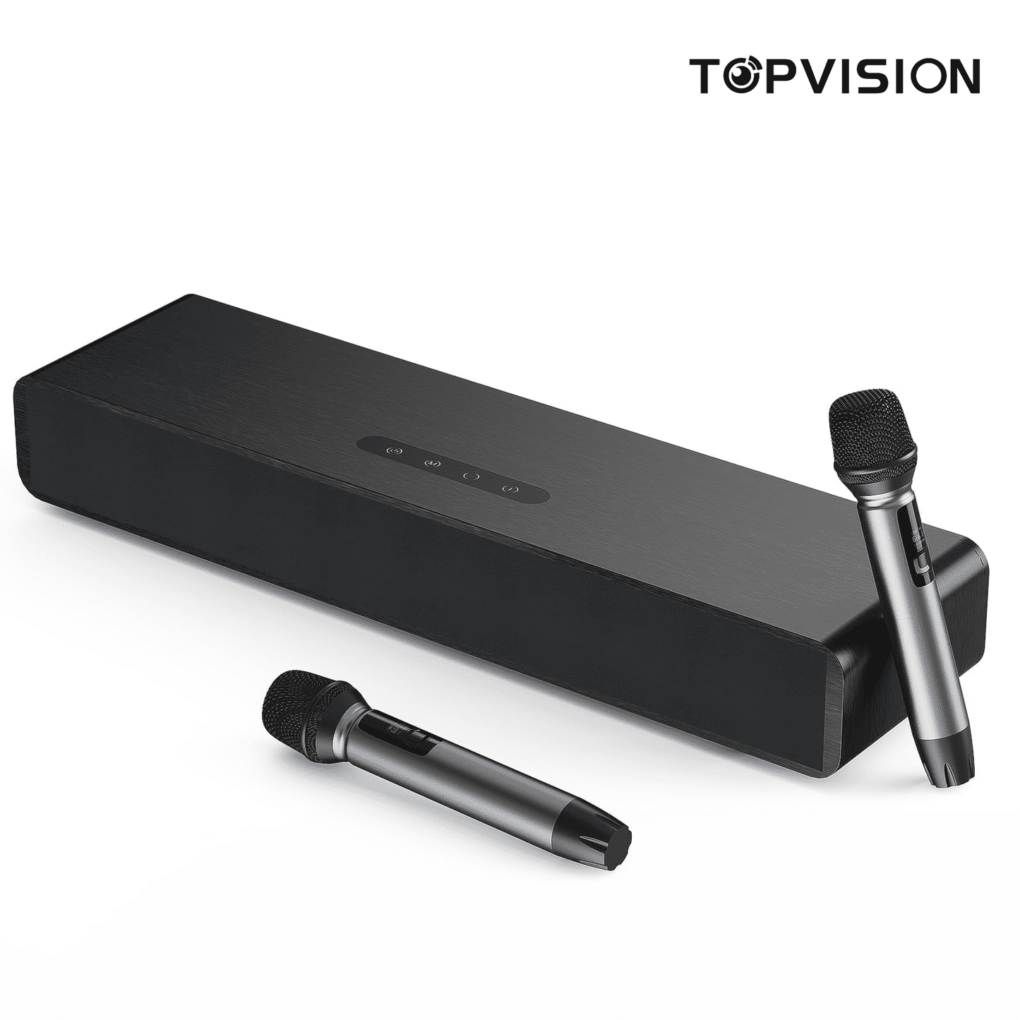 TOPVISION 4.1ch Sound Bar for TV, 150W Soundbar with Subwoofer with 2 Mic, Karaoke Machine with 4 Drivers, Bluetooth/USB/Optical/AUX/HDMI Connectivity