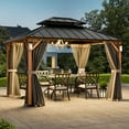 FONA 10'x12' Hard Top Gazebo W/ Solar LED light