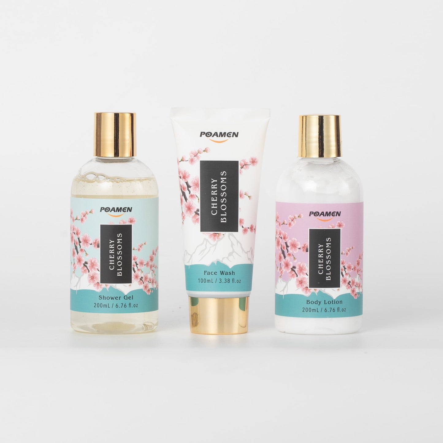 Poamcn Bath and Body Gift Set,Home Spa Gift Set for Women,Japanese Cherry Blossom Scent,3 Piece Set