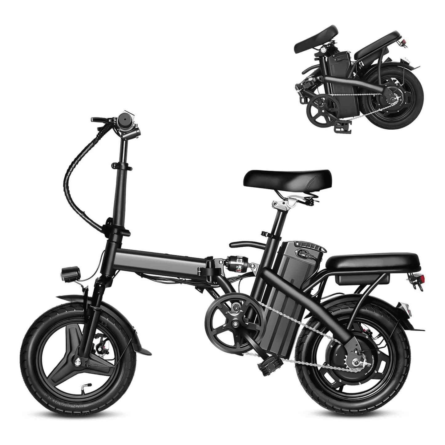 14" Folding Electric Bike with 20+Miles Range by 48V Battery, 20Mph Power by 350W,3 working modes,Suitable for Leisure Riding&Commuting,Electric Bicycle for Adults UL 2849