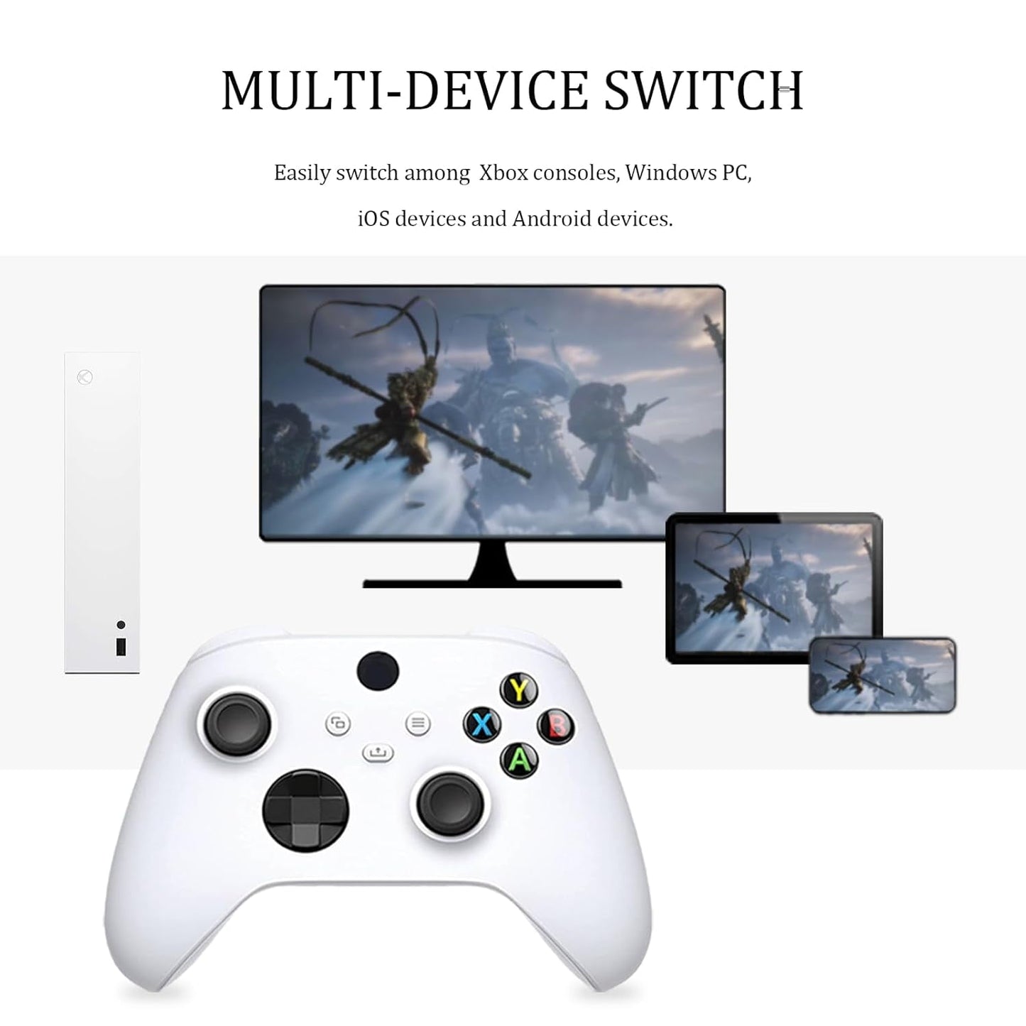 Wireless Gaming Controller Compatible with Xbox Series X|S, Xbox One, Windows PC,White