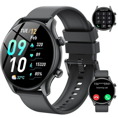 2025 New Men's Smart Watch, 1.39" HD Screen Fitness Tracker with Bluetooth Calling (Answer/Make/Message), IPX8 Waterproof, 100+ Sports Modes, Smartwatch Fits for Android and iPhone, for Gift Black