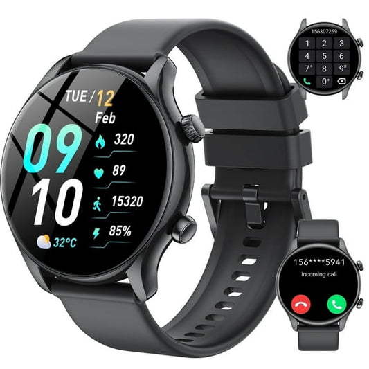 2025 New Men's Smart Watch, 1.39" HD Screen Fitness Tracker with Bluetooth Calling (Answer/Make/Message), IPX8 Waterproof, 100+ Sports Modes, Smartwatch Fits for Android and iPhone, for Gift Black