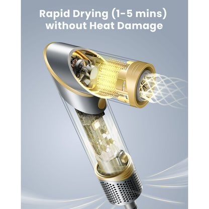 5 in 1 Hair Dryer Brush with Ionic Technology, 110000 RPM High Speed Negative Ionic Blow Dryer Brush Set for Straight, Wavy, Curly, and Coily Hair