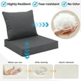 LCGOD Outdoor Chair Cushions Waterproof & Fade-Resistant, Deep Seat Cushion Set, 22x22 inch, Gray