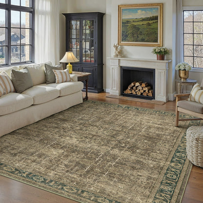 WIPONKEN 8x10 Area Rugs for Living Room Bedroom Dining Room Office Farmhouse, Machine Washable Non Slip Vintange Persia Rug