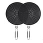 2Pcs Silicone Splatter Screen for Frying Pan , Foldable Grease Splatter Guard Suitable for 13” Pans, Sink Splash Guard , Multi-Function Kitchen Tool - Heat Resistant up to 562℉(Black)