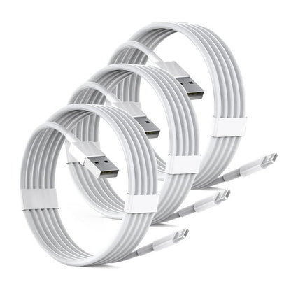 3 Pack i-Phone Charger ,USB Fast Charger Cable, Apple Charger for i-Phone, 6FT Charging Cord Compatible with iPhone, iPad, iPod, White