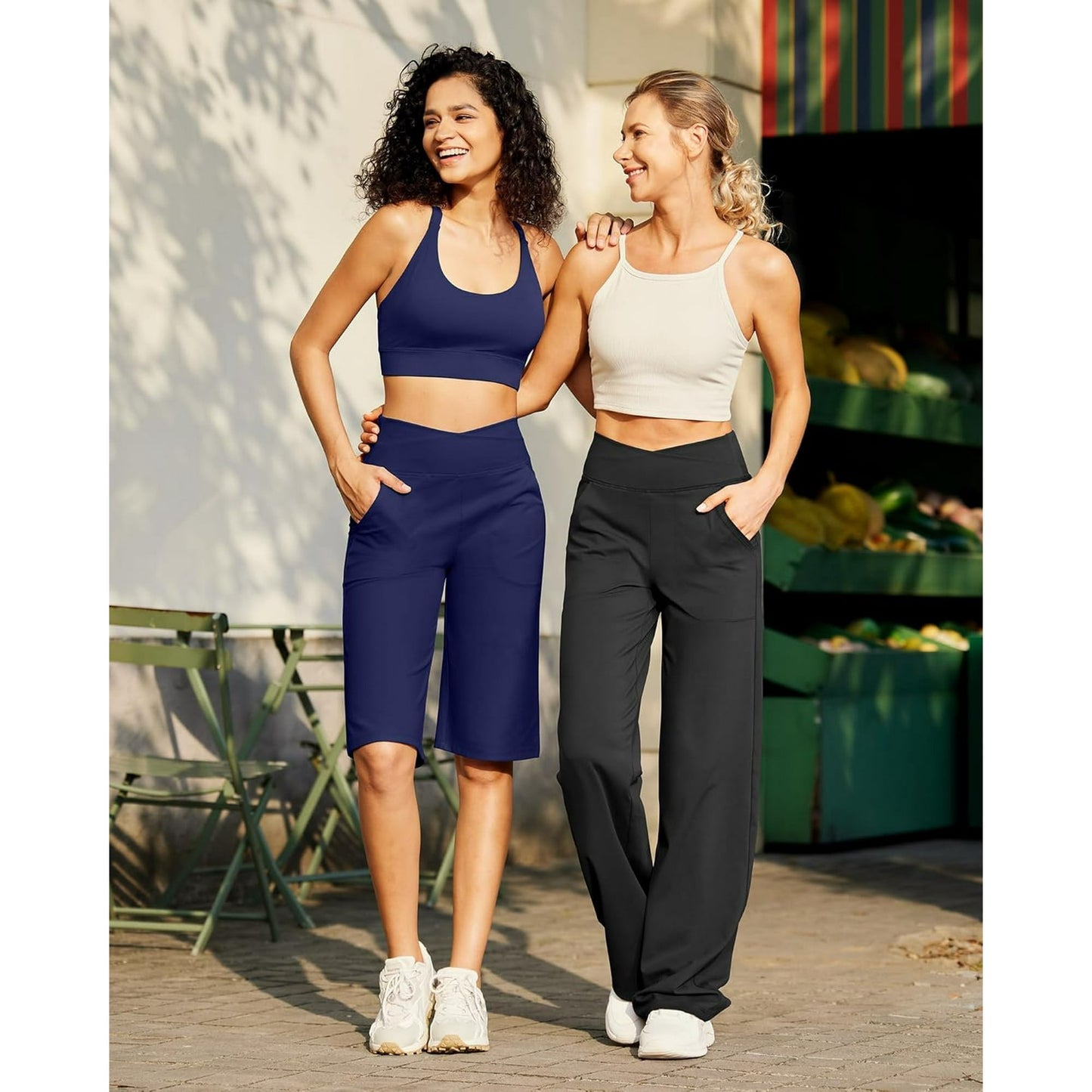 WQD Yoga Pants for Women High Waisted Wide Leg Crossover Loose Fit Lounge Pants with Pockets for Workout Casual Wear and Lounge