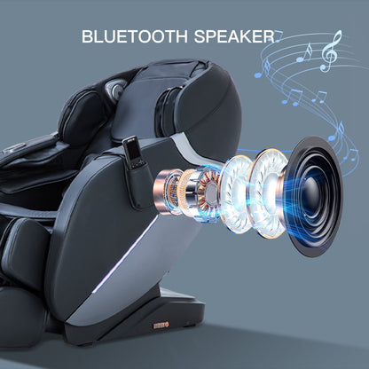 MassaMAX Full Body Massage Chair,Shiatsu Recliner with Zero Gravity,Bluetooth, Heat Therapy, Black