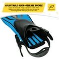 TUDIVING Snorkel Fins, Professional Adjustable Power Open Heel Scuba Diving Fins for Adult Men Women, Blue L/XL
