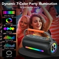 Bluetooth Speaker, Wireless Ultra Bluetooth Speaker with 66mm Drivers, 4000mAh Battery 24Hrs Playtime, RGB Lights, BT5.4, IP7 Waterproof, AUX, TF Card, Suitable for Home/Party/Outdoor/Beach, Gift
