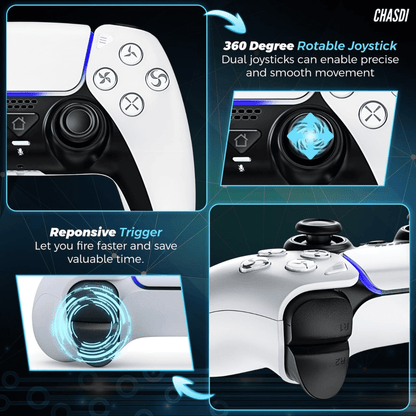 Wireless Controller Compatible for P5, Bluetooth 5.0 with 1000mAh Battery, Dual Vibration, 6-Axis Motion Control, USB-C Charging, Gamepad Compatible with P5/Windows PC