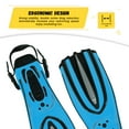 TUDIVING Snorkel Fins, Professional Adjustable Power Open Heel Scuba Diving Fins for Adult Men Women, Blue L/XL
