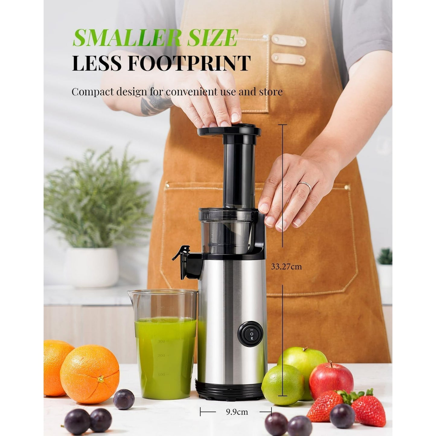 SHARDOR Compact Powerful Juicer – Easy-to-Clean Fruit and Vegetable Juicer, Low-Noise Juicer Machine, High Juice Yield, 600ml Juice Extractor, Includes Brush