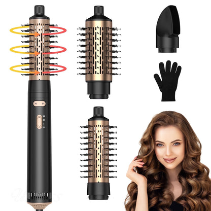 MTUYELI 3 in 1 Hot Air Brush - 360° Rotating High-Speed Hair Dryer Brush with Negative Ion Technology, Professional Blow Dryer Brush for Drying Curling Volumizing Straightening Styling