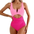 SOMER Women's One Piece Swimsuit Tummy Control Bathing Suits Cutout High Waisted Wrap Tie Back 1 Piece Swimwear