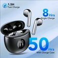 Wireless Earbuds, Bluetooth Headphones 5.4, 50Hrs Playtime Bluetooth Earbuds, in Ear Earphones with 4 ENC Call Noise Cancelling Mics, Ear Buds IPX7 Waterproof, Bass Boost 87%, USB-C Black