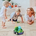 FRESHE RC Car, Cartoon Dinosaur Remote Control Car, Cars Toys with LED Lights & Music, Toddler Toys for Ages 2-4,（Blue）