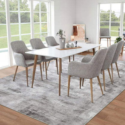 BERTHMEER 8'x10' Large Modern Abstract Area Rugs for Living Room Bedroom Dining Room Farmhouse Machine Washable Non-slip, Gray