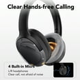 Active Noise Cancelling Headphones, -45dB Bluetooth Headphones 5.4, 50H Playtime Earbuds, Bass Boosted by 90%, Clear Call with 4 Mics, Comfort Fit Over Ear Headphones for Travel Home Office PC Black
