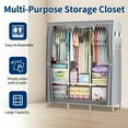 HIOHA Free Standing Closet Organizer with Shoe Rack, Dustproof Wardrobe Storage, 67 x 18 x 50 Inches