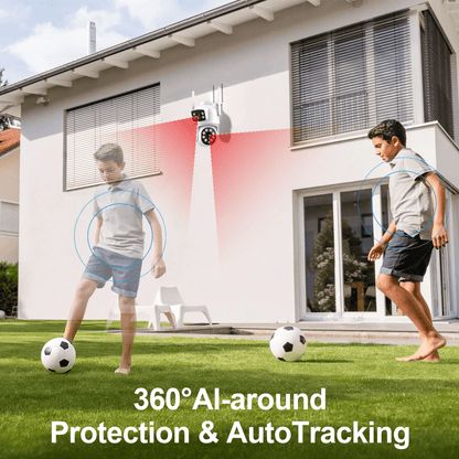 2Pack 4K Indoor/Outdoor Smart Security Camera, 2.4G&5G WiFi with Night Vision, Dual-Screen Display, 2-Way Talk, Human Detection, Motion Tracking, Cloud & SD Card