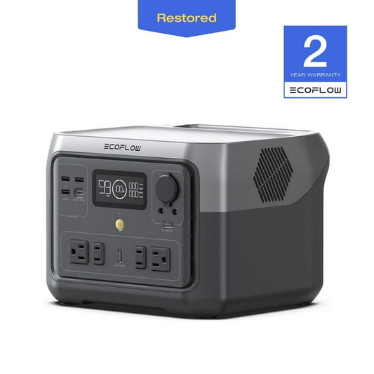 EF EcoFlow Portable Power Station RIVER 2 Max Lite,500Wh LFP Battery,1000W Solar Generator for Outdoor,Home Use, Certified Restored