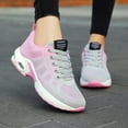 Elecsop Sneakers for Women, Fashion Air Cushion Mesh Lightweight Breathable Walking Running Shoes for Women, Grey Pink
