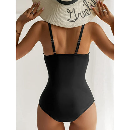 Women's One Piece Swimsuits Tummy Control Front Cross Bathing Suits Slimming Swimsuit V Neck Swimwear Monokini High Waisted Bathing Suit for Women