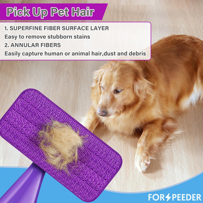 6-Pack Reusable Mop Pads for WetJet – Machine Washable Microfiber Wet Mop Refills for 12" Spray Mops – Durable Cleaning Pads for Hardwood, Tile, Laminate & More – Washable 100+ Times