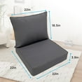 LCGOD Outdoor Chair Cushions Waterproof & Fade-Resistant, Deep Seat Cushion Set, 22x22 inch, Gray