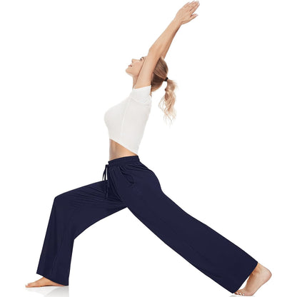 SOMER Womens Yoga Sweatpants Wide Leg Lounge Pajamas Pants Drawstring Workout Comfy Joggers Pants with Pockets