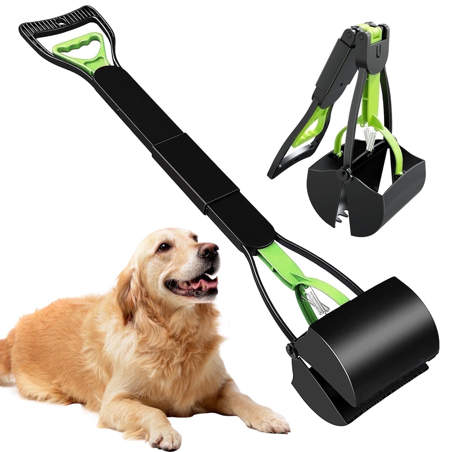 ABSOKE Pooper Scooper,Folding Dog Poop Scooper for Large Small Dogs,Portable Dog Poop Pick up Tool for Yard,Grass,Dirt,Gravel