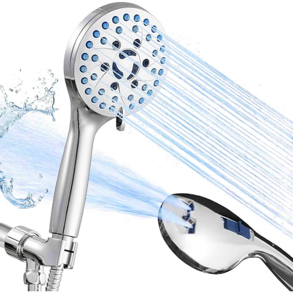 ATUPEN 4'' Shower Head with Handheld,High Pressure 7 Spray Mode Chrome Showerhead Clean Tub,Tile & Pets