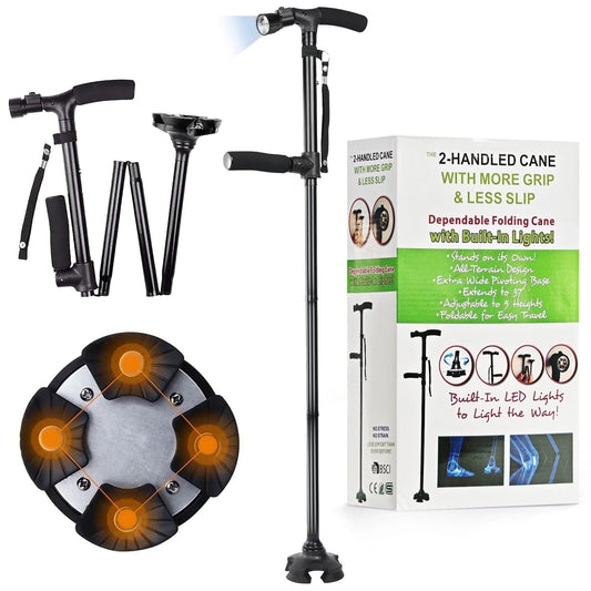 AARTVARK TEES Walking Stick, Folding cane with light for men and women, daily living aids for the elderly and adults.