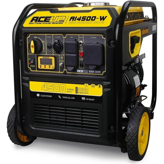 Aceup Energy 4500 Watt Open Frame Gasoline Inverter Generator with Wheels, Gas Generator 4000W RV-Ready, EPA Compliant